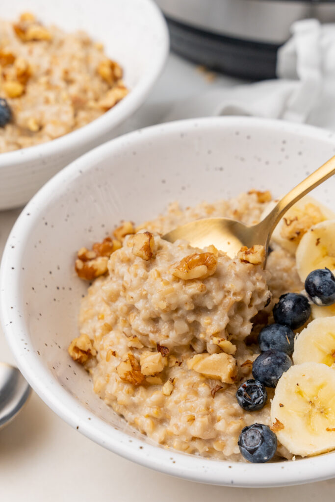 Creamy oats with fruit.