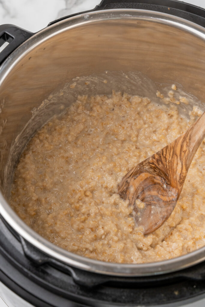 Instant Pot with creamy oats.