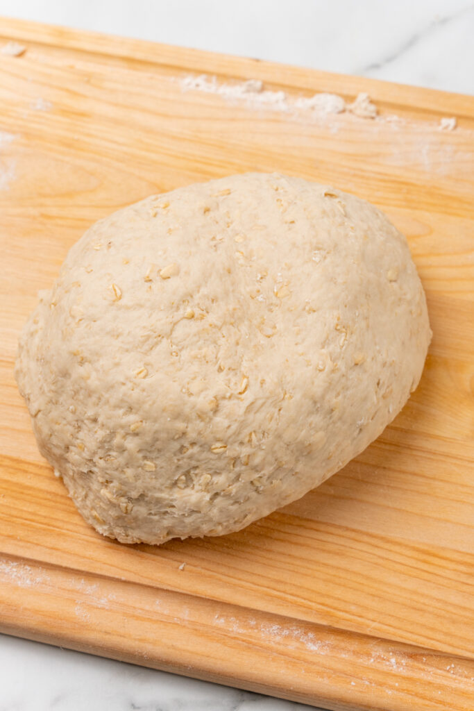 Ball of oat bread dough.
