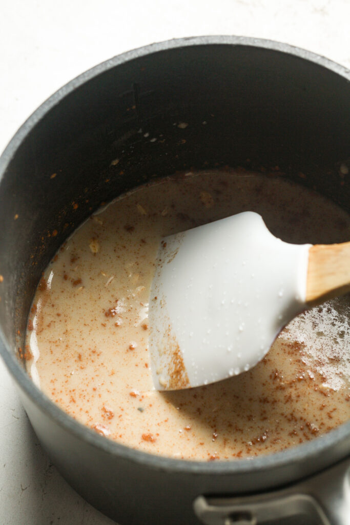 Coconut milk with oats.