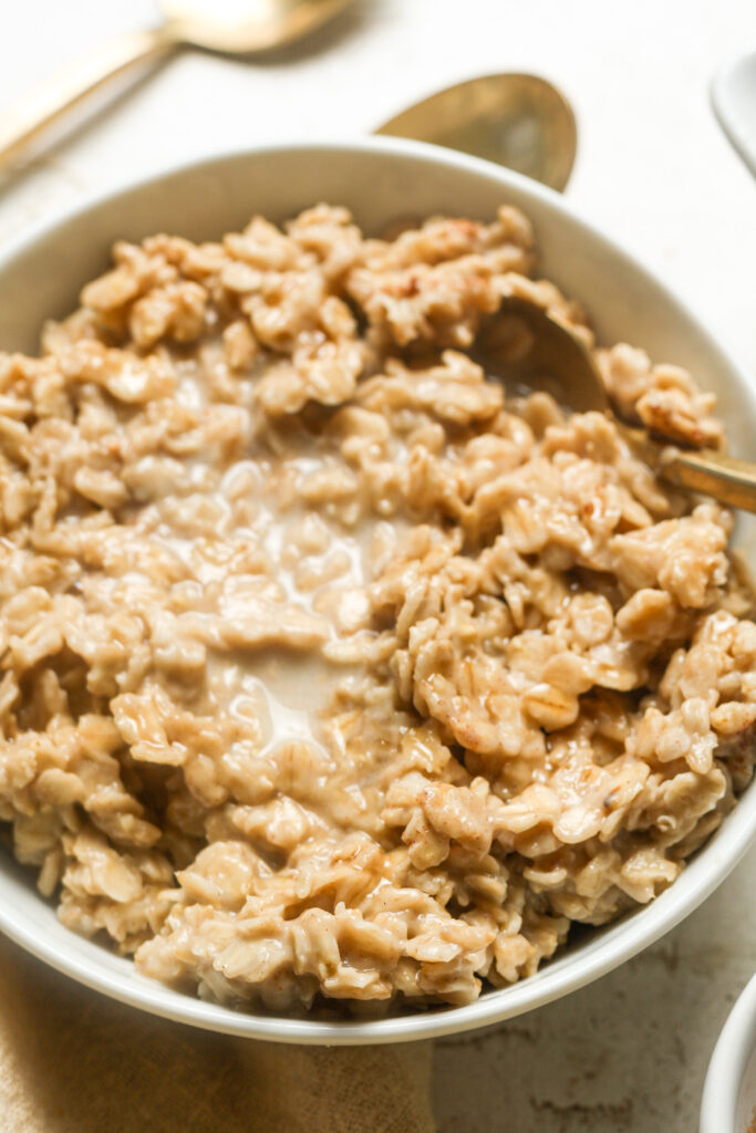 Oatmeal with coconut milk.
